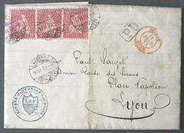 Suisse N°43 (x3) Sur Lettre De Lausanne Pour Lyon, TAD D'entrée SUISSE Lyon 11.2.1873 - (W1012) - Storia Postale