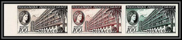 90194b Monaco N°513 GRACE KELLY 1959 Polyclinique Hopital Cinema Essai Proof Non Dentelé Imperf** MNH Bande 3 Strip - Ongebruikt