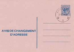 Entier Postal Avis De Changement D'adresse 4 Francs Grivegnée ? - Aviso Cambio De Direccion