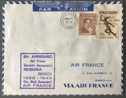 Argentine - Cachet Commémoratif 20° Anniversaire Liaison France - Amérique Du Sud 1928-1948 Sur Enveloppe - (W1031) - Brieven En Documenten