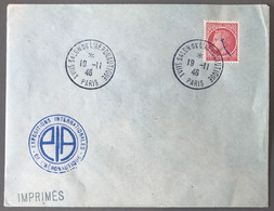 France TAD XVIIe SALON DE L'AERONAUTIQUE PARIS 19.11.1946 Sur Enveloppe - (W1051) - 1960-.... Lettres & Documents