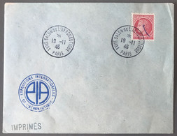 France TAD XVIIe SALON DE L'AERONAUTIQUE PARIS 19.11.1946 Sur Enveloppe - (W1051) - 1960-.... Storia Postale