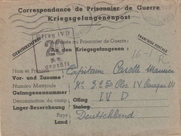 FRANCE Lettre ST-BRIEUC 1940 Pour L'Allemagne OFLAG IV D - Francobolli Di Guerra