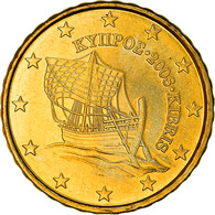 Chypre, 10 Euro Cent, Kyrenia Ship, 2008, SPL+, Or Nordique - Cyprus