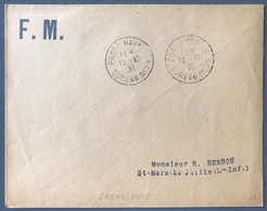 France TAD POSTE NAVALE BUREAU N°24 (Casablanca) 12.12.1939 Sur Enveloppe - (W1073) - Seepost