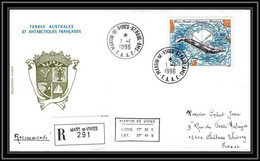 0477 Taaf Terres Australes Antarctic Lettre (cover) 01/01/1996 PA N° 139 Sanctuaire Baleinier Austral Recommandé - Cartas