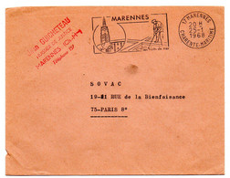 CHARENTE Mme - Dépt N° 17 = MARENNES 1968 = FLAMME Codée Non Taxée = SECAP Illustrée PARC à HUITRES / Fruits De Mer' - Mechanical Postmarks (Advertisement)