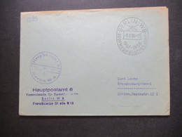 DDR 1958 Umschlag Und Stempel Hauptpostamt 8 Berlin W 8 Briefstempel Und SST Berlin Geophysikalisches Jahr - Cartas & Documentos