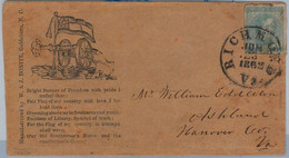 39551 - USA - POSTAL HISTORY - Scott # 6 On PATRIOTIC COVER: 23.06.1862 CIVIL WAR - Sommer 1928: Amsterdam