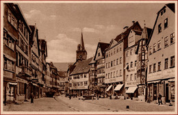 Wertheim * Marktplatz, Geschäfte, Brunnen * Deutschland * AK2786 - Wertheim