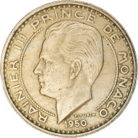Monnaie, Monaco, Rainier III, 100 Francs, Cent, 1950, TTB, Copper-nickel - 1949-1956 Francos Antiguos