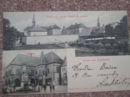 Ensisheim .2 Vues ,  Rathaus . Dos 1900 Cachet Train Colmar Bollweiller - Other Municipalities