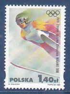 Timbre De Pologne, Jeux Olympique D'hiver De Nagano, 1Tp De 1998 MI N° 3690 MNH ** Départ à 50% De La Cote - Invierno 1998: Nagano