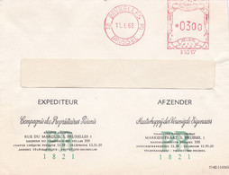 Belgique 1966 Lettre Compagnie Des Propriétaires Réunis Bruxelles Oblitération Mécanique 0300 B1617 Bruxelles 29 Brussel - 1960-1979