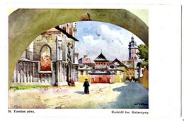 Künstler-AK Polen: Krakau - Kosciol Sw. Katarzyny, - St.Tondos, Gel. 23.2.1912 - Polonia