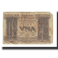 Billet, Italie, 1 Lira, KM:26, B+ - Regno D'Italia – 1 Lire