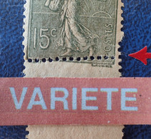 R1300/59 - 1903 - TYPE SEMEUSE LIGNEE N°130 (IV) NEUF* BdF - VARIETE ➤➤➤ Piquage Oblique (en Bas) + Piquage Très Déplacé - Unused Stamps