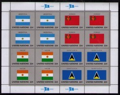 BANDERAS ONU - NU FLAGS - MINI HOJA - MINI SHEET - ARGENTINA - CONGO - NIGER - SAINT LUCIA - Timbres