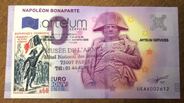 2017 BILLET 0 EURO SOUVENIR DPT 75 PARIS NAPOLÉON BONAPARTE N°2 + TIMBRE ZERO 0 EURO SCHEIN BANKNOTE MONEY BANK - Pruebas Privadas