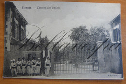 Tlemcen Caserne Des Spahis. (Cavalerie Soldiers?) -verso Pub Chocolat Blumer Antwerpen - Casernas