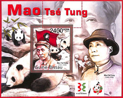 A5175 - GUINEA-BISSAU - Error, 2011, MINPERF, SOUVENIR SHEET: Mao Tse Tung, Panda Bears - Mao Tse-Tung