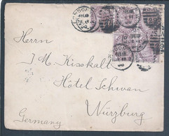 Letter From Grosvenor Hotel London 1900. Circulated With Five Stamps Queen Victoria To Germany. Wuerzburg 2. Tourism. - Covers & Documents