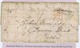 Ireland Dublin Penny Post 1842 Cover To Dublin With Italic "Kingstown/Penny Post" In Black Prepaid "1" - Prefilatelia