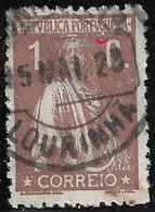 PORTUGAL 1912 - 1C Ceres- N/C Error + Marcofilia LOURINHA R:2- VFU No Faults/ Stained At Back - Nuevos