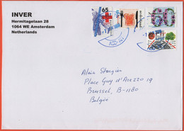 OLANDA - NEDERLAND - Paesi Bassi - 2008 - 4 Stamps - Medium Envelope - Viaggiata Da Amsterdam Per Brussels, Belgium - Storia Postale