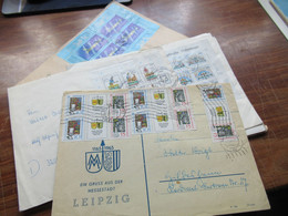 DDR 1960er - 80er Jahre Kleiner Belegeposten Mit Besonderheiten Kleinbogen / 1x Block / Zusammendrucke 1x Gedenkblatt - Collections (without Album)