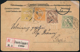 1902 Ajánlott Képeslap 30f Bérmentesítéssel Zágrábból Gospicba (javított, Sérült Lap / Damaged Postcard) - Otros & Sin Clasificación