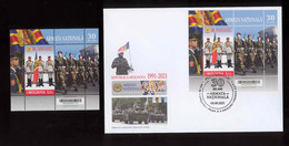 Moldova 2021 30 Years Since The Creation Of The National Army Of The Republic Of Moldova S/s**+ FDC - Moldavië