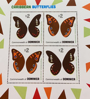 A) 2013 DOMINICA, CARIBBEAN, BUTTERFLIES, MINISHEET, MNH - Dominica (1978-...)