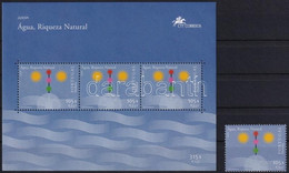 ** 2001 Europa CEPT életadó Víz Bélyeg + Blokk, Europa CEPT, Life-giving Water Stamp + Block Mi 212 + Mi 23 - Otros & Sin Clasificación