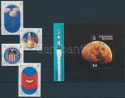 ** 1989 Holdraszállás - Apollo 11 Sor Mi 708-711 + Blokk Mi 27 - Otros & Sin Clasificación