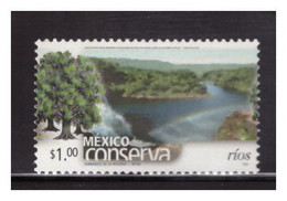 2002 MÉXICO CONSERVA RÍOS $1.00 MNH RIVERS PERF. 14, DEFINITIVE SERIES - Mexiko