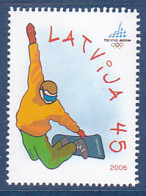 Timbres De Lettonie, Jeux Olympique D'hiver De Turin, 1 Tp De 2006 MI N° 663 MNH ** Départ à 50 % De La Cote - Winter 2006: Turin