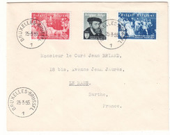 Belgique - Lettre De 1955 - Oblit Bruxelles - Charles Quint - Valeur 17 Euros - Lettres & Documents