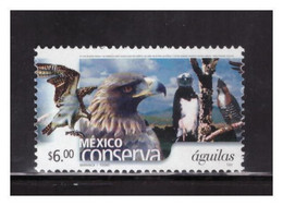 2002 MÉXICO CONSERVA ÁGUILAS $6.00 MNH, EAGLES DEFINITIVE SERIES, PERF. 14 - Mexiko
