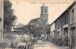 58-CLAMECY-LA RUE DES GRANGES ET L'EGLISE SAINT-MARTIN - Clamecy