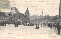 58-CLAMECY- SORTIE DE MESSE A L'EGLISE DE BETHLEEM - Clamecy