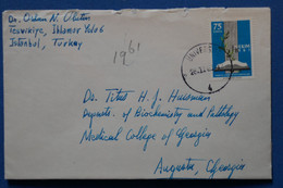 ¤10  TURQUIE BELLE LETTRE 1961 ISTANBUL POUR AUGUSTA USA + AEROPHILATELIE++ +AFFRANCH . INTERESSANT - Cartas & Documentos