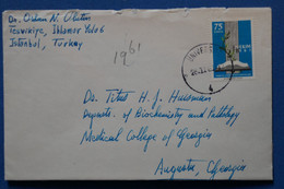 ¤10  TURQUIE BELLE LETTRE 1961 ISTANBUL POUR AUGUSTA USA + AEROPHILATELIE++ +AFFRANCH . INTERESSANT - Briefe U. Dokumente