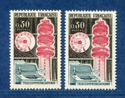 ⭐ France - Variété - YT N° 1417 - Couleurs - Pétouille - Neuf Sans Charnière - 1964 ⭐ - Unused Stamps