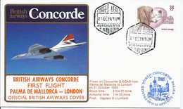 ESPAGNE ENVELOPPE VOL CONCORDE 2/10/83 - Concorde