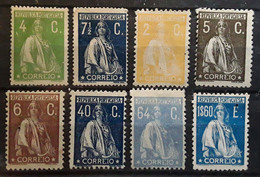 PORTUGAL 1917 - 1923, Type CERES,  8 Timbres Yvert No 233,237 A ,273,274,275,283,286,294 Neufs ( *) MH TB Cote 40 Euros - Ungebraucht