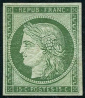 ** N°2e 15c Vert, Réimp - TB - 1849-1850 Ceres