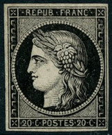 ** N°3a 20c Noir S/blanc - TB - 1849-1850 Ceres