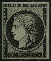 ** N°3F 20c Noir, Réimp - TB - 1849-1850 Ceres