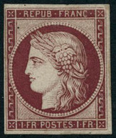 ** N°6F 1F Carmin, Réimp - TB - 1849-1850 Ceres